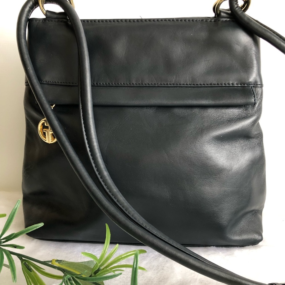 Giani Bernini Navy Leather Shoulder Bag